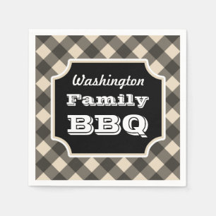 Personalised Black Gingham Napkins
