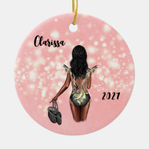 Personalised Black Girl Kids Dance Ornament