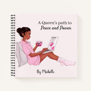 Personalised Black Girl Notebook, Custom Journal