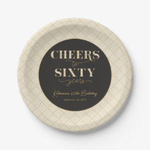 Personalised Black Gold 60th Birthday Party