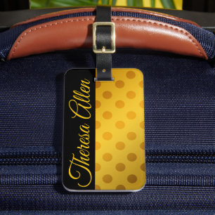 Personalised black & gold baggage tag