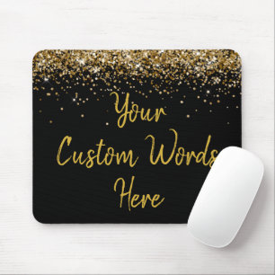 Personalised Black Gold Boss Birthday Gift for her Mouse Mat