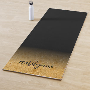 Personalised Black Gold Exercise Mat