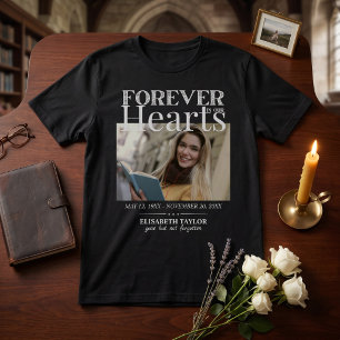 Personalised Black Gold Funeral Photo Memorial T-Shirt
