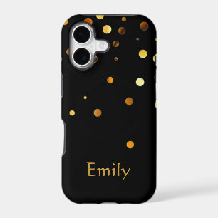 Personalised Black Gold Glitter Faux Confetti