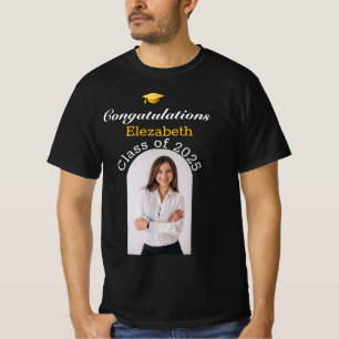 personalised Black Gold graduation shirts