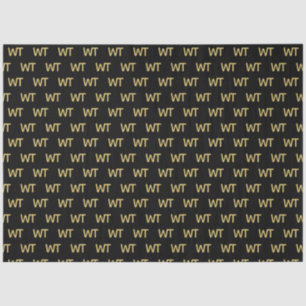 Personalised Black Gold Initials Logo Tissue Paper