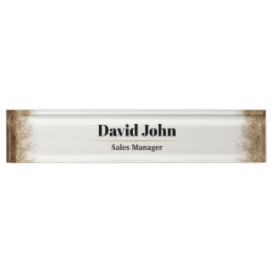 Personalised black & gold nameplate