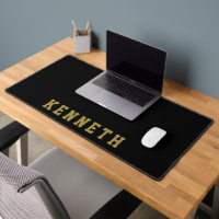 Personalised Black Gold Retro Name Minimalist Men 