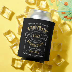 Personalised Black Gold Vintage Aged To Perfection Can Cooler