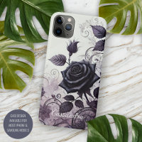 Personalised Black Gothic Rose Floral Victorian