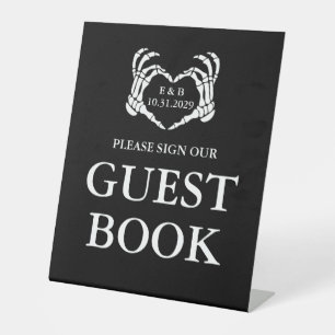 Personalised Black Gothic Wedding Sign Guest Book