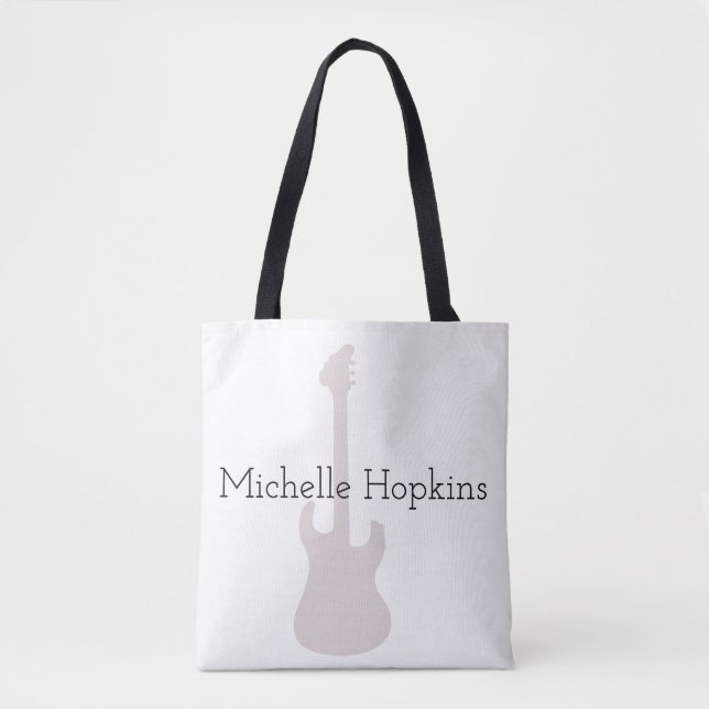 personalised black graphic musical note tote bag (Front)