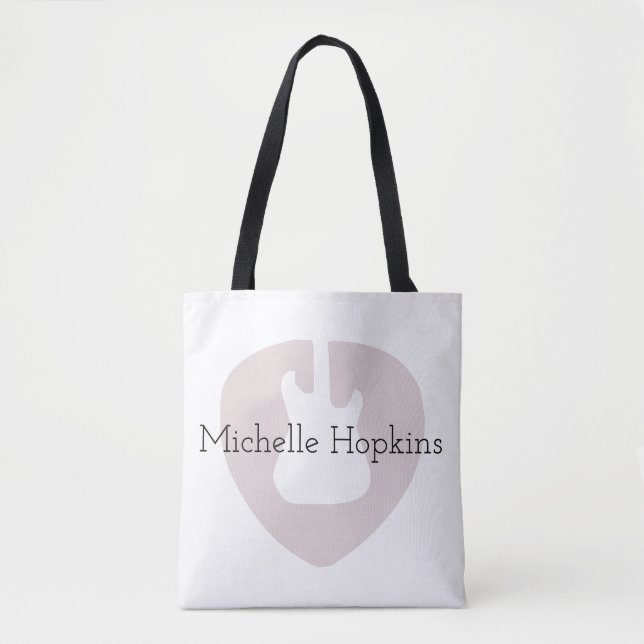 personalised black graphic musical note tote bag (Front)