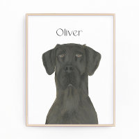 Personalised Black Great Dane Art