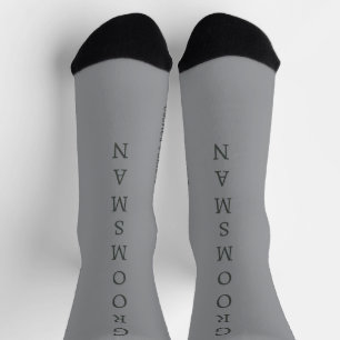 Personalised Black & Grey GROOMSMAN Wedding Socks