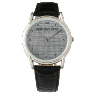 Personalised Black Grey Watch with Custom Text