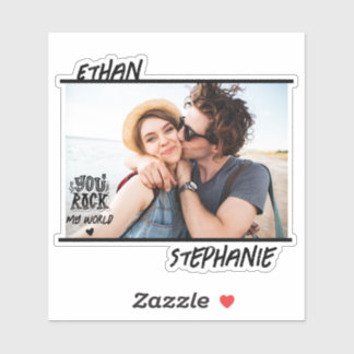 Personalised Black Grunge You Rock My World Photo