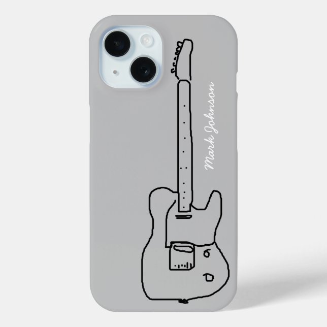 personalised black guitar Case-Mate iPhone case (Back)