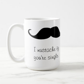 Personalised Black Handlebar Moustache Stache Mug