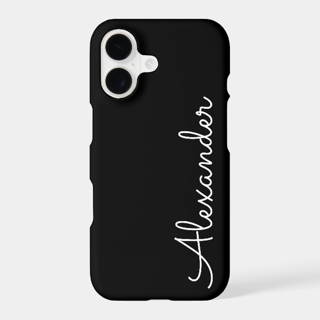 Personalised Black Handwritten Name BUDGET Tough iPhone Case (Back)