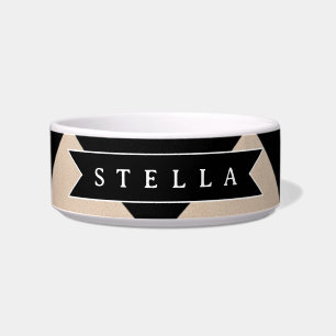 Personalised Black Harlequin Chequered Diamond Bowl