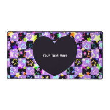 Personalised Black Heart Photo Desk Pad