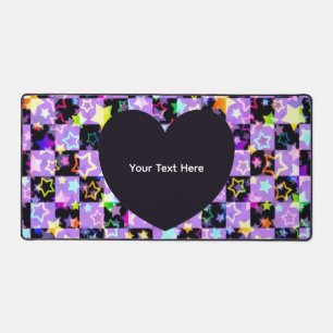 Personalised Black Heart Photo Desk Pad 