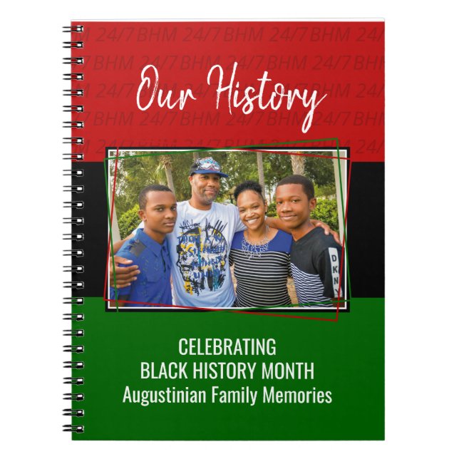 Personalised BLACK HISTORY MONTH Family Photo Notebook (Front)