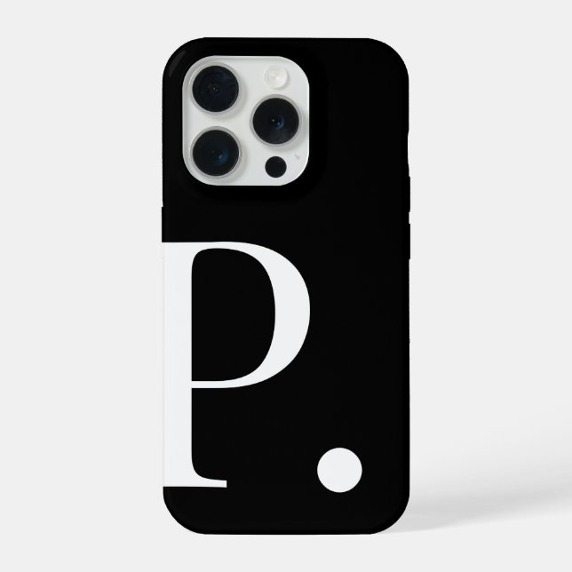 Personalised Black Initial Letter Phone Case (Back)