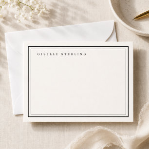 Personalised Black Ivory Double Border Card