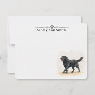 Personalised Black Lab Flat Note Card Stationery