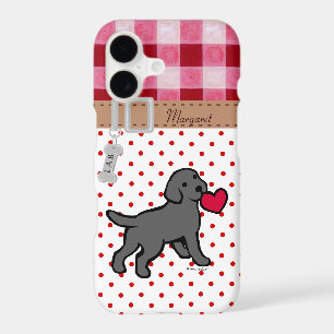Personalised Black Lab Puppy and Red Heart
