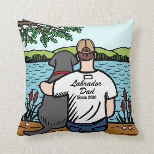 Personalised Black Labrador and Dad 2 Cushion