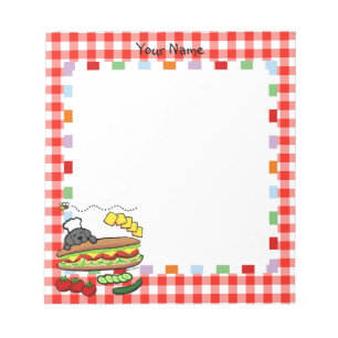 Personalised Black Labrador Bakery Cartoon Notepad