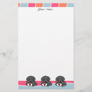 Personalised Black Labrador Cartoon Stationery