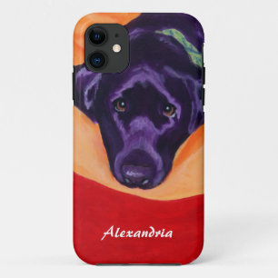 Personalised Black Labrador Painting iPhone 11 Case