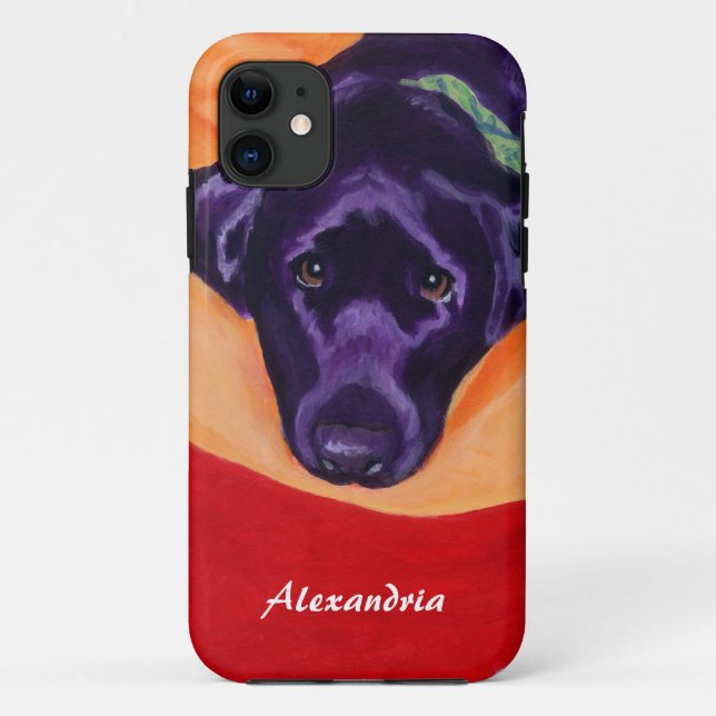 Personalised Black Labrador Painting Case-Mate iPhone Case (Back)