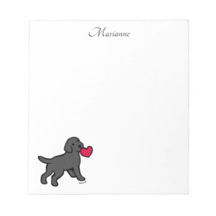 Personalised Black Labrador Puppy and Heart Notepad