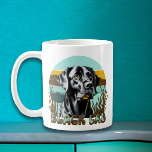Personalised Black Labrador Retriever Vintage Text Coffee Mug