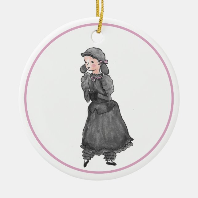 Personalised Black Lamb Nutcracker Ballet Ornament (Front)