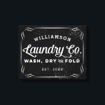 Personalised Black Laundry Co Wash Dry Fold Sign<br><div class="desc">Hang this personalised black photo canvas sign in your laundry room and bring a little bit of that rustic farmhouse vibe to your home decor. Use the customise options to create a truly one of a kind for yourself by changing fonts and the background colour.</div>