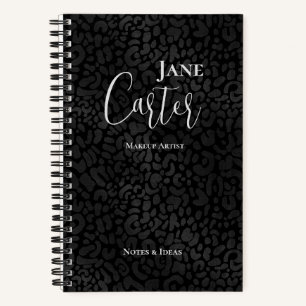 Personalised Black Leopard Checklist  Notebook