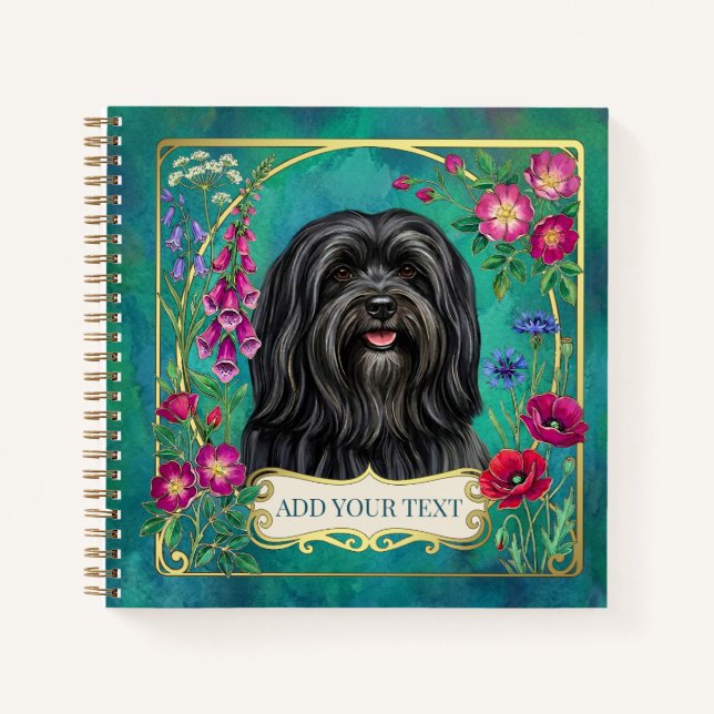Personalised Black Lhasa Apso Notebook (Front)