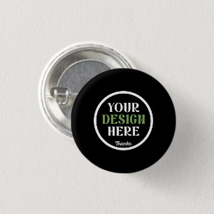 Personalised Black Logo QR Code Business Branding 3 Cm Round Badge