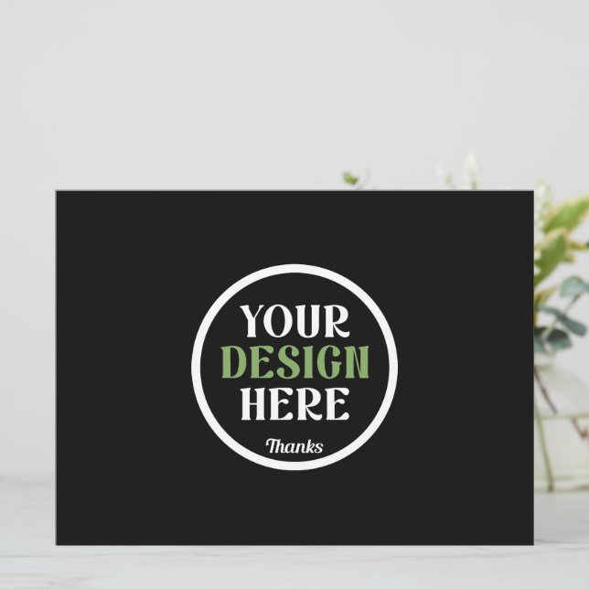 Personalised Black Logo QR Code Business Branding Announcement (Standing Front)