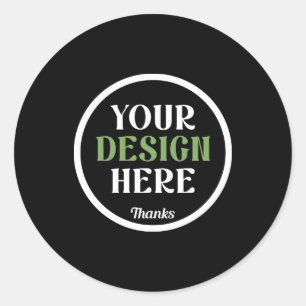 Personalised Black Logo QR Code Business Branding Classic Round Sticker