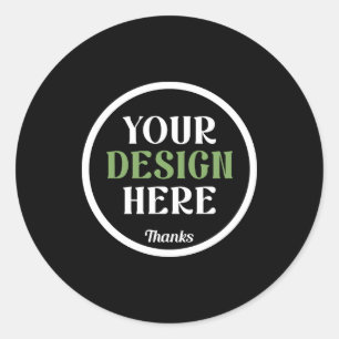 Personalised Black Logo QR Code Business Branding Classic Round Sticker