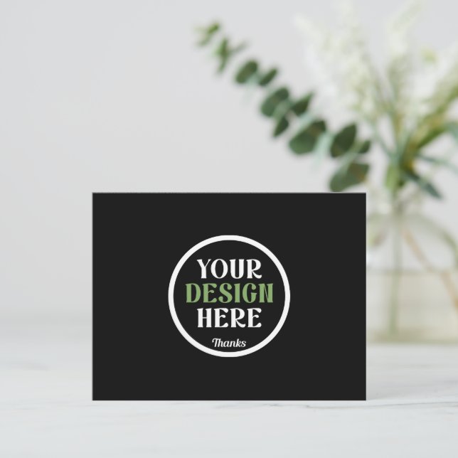 Personalised Black Logo QR Code Business Branding Postcard (Standing Front)
