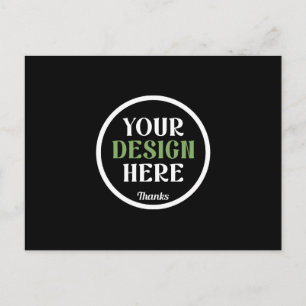 Personalised Black Logo QR Code Business Branding Postcard